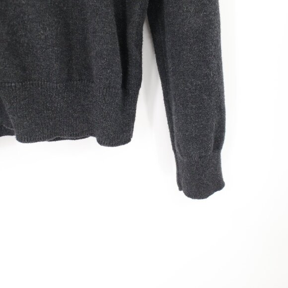 J Crew Sweater Mens Medium Cotton Cashmere V Neck knit charcoal Casual Pullover - Picture 4 of 9